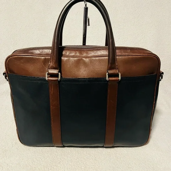 Coach Slim Bicolor Leather Briefcase - Picture 13 of 13